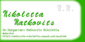 nikoletta matkovits business card